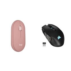 Logitech Pebble Mouse 2 & CORSAIR SCIMITAR ELITE RGB WIRELESS MMO