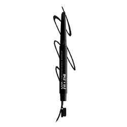 NYX Professional Makeup, Fill & Fluff Pomade Matita per Sopracciglia, Formula Cremosa, Punta Precisa, Scovolino Piatto per Sfumare, Black