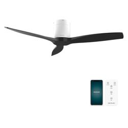 Cecotec Plafondventilator EnergySilence Aero 5500 Aqua White&Black Connected, DC-motor 40W, Diameter 132 cm, Laag verbruik, Wifi, Afstandsbediening, Buiten, Timer, Zomer en winter modus, Stil