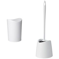 Tatay Papelera y Escobilla Baño | Papelera Baño con Tapa Basculante Blanca | Capacidad 6L | Escobilla WC Blanca | Material Resistente y 100% Reciclable | Fabricados en España