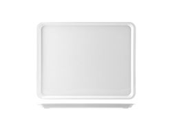 H&H Vassoio Con Bordo In Melamina Cm30X20X2 Bianco