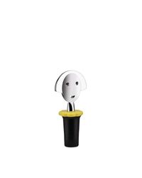 Alessi Anna Stop 2 Tapón para Botella, Acero Inoxidable, Negro