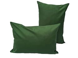 Örngott med fyllning dekorativa kuddar 2 stycken av 100 % bomullssamlingskoncept, färg och storlek valbar (örngott med fyllning set om 2 – 50 x 30 cm, olivgrön)
