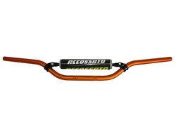 Guidon Accossato en aluminium anodisé orange avec traverseur+pare-chocs pour Yamaha YZ de 1997 à 2004 (CC 250) Hauteur moyenne