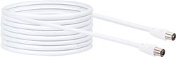 Schwaiger Aansluitkabel voor antenne, 75 dB, 10,0 m, wit, IEC-stekker > IEC-bus, 2-voudige afscherming, 75 Ohm, digitaal, HDTV, DVB-C/DVB-T2