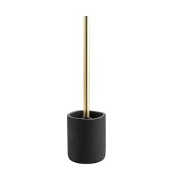 Douceur d'Intérieur, Brosse WC (Ø 10.2 x 36.5 cm) Aquamarbre Noir/Or, Polyrésine Unie