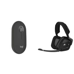 Logitech Pebble Mouse 2 & Corsair Void RGB Elite Auriculares Inalámbricos