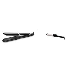 BaByliss Lisseur Sleek Control Wide avec plaques Tourmaline-Céramique et peigne amovible pour les cheveux longs et épais ST397E & Boucleur Curling Tong 25mm pour des Boucles Rapides et Rebondies C325E