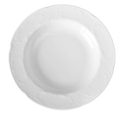 HENDI Assiette plate, bords renforcés, émaillage de qualité, résistance aux impacts et à l'usure, convient à micro-ondes et lave-vaisselle, ø235mm, porcelaine blanche