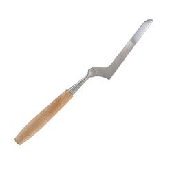 Fackelmann 40910 Coltello Taglia Formaggio con Lama Curva, Manico in Legno e Parte Funzionale in Acciaio, 25,5 cm, Sybaris, (Colore: Argento), quantità: 1 Pezzo Inossidabile