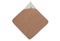 Jollein 534-836-66095 Ręcznik z kapturem pluszowy miś frotte biszkopt/biały (75 x 75 cm)