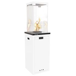 KRATKI PATIO LIGHT Chauffage d'appoint au gaz propane-butane G30/30mbar - 8,2 kW - Chauffage Extérieur Terrasse Jardin - Foyer Décoratif - Jusqu'à 30 Heures de Combustion - Blanc