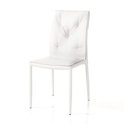 Oresteluchetta Set van 4 stoelen Tory White stoel, kunstleer, wit, H.91 x B 44 x D 51, 4 stuks