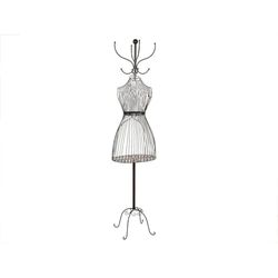 Romimex Perchero de Pie Negro Metal Maniquí 40 x 173 x 40 cm