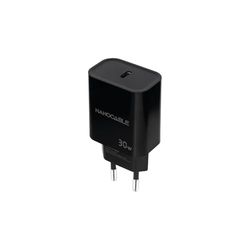 Nanocable 10.10.2010 USB-C-oplader, PD, 30 W, snel en compact opladen, compatibel met smartphones en tablets, zwart