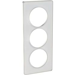 Odace Touch, piastra traslucida, 3 posti verticali, interasse 57 mm, colore: Bianco