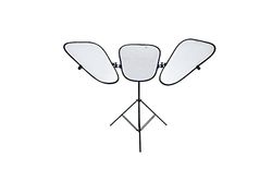 Manfrotto - Pannelli riflettenti (3)"Triflector Mkii" con piedistalli, colore: Sunfire/Argento