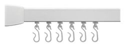 Croydex Profile 800 L-Shaped Rail 1200x700-White, Metal, White, 76x183x20 cm