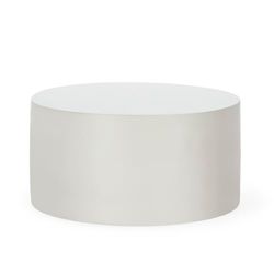 Salontafel, 73 x 73 x 37 cm, steenlook, wit, mat