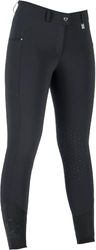 HKM Livigno - Pantalones de equitación de Silicona con Parche en la Rodilla para Mujer, Color Negro, Talla 36
