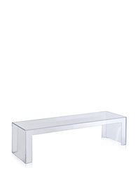 Kartell Invisível Side mesa, vidro, H. 31,5 cm, 120 x 31,5 x 38 cm