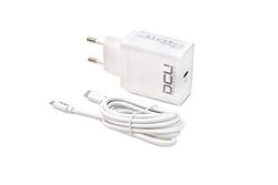DCU Tecnologic | Ładowarka mobilna | Ładowarka USB typu C Power Delivery + kabel USB typu C | Szybkie ładowanie | Długość: 1,8 M | Biały