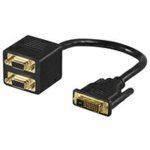 Microconnect MONJK2 cavo e adattatore video 0,3 m DVI 2 x VGA (D-Sub) Nero