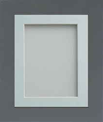 Frame Company Watson Grey Picture Photo Frame fitted with Perspex, 16x12 inch with Light Blue Mount for image size 12x10 inch