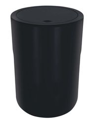 Spirella Design Poubelle à couvercle pivotant Cocco Avec anneau pour fixer les sacs poubelle Salle de bains 5 Litres Poubelle à cosmétiques Récipient à ordures (ØxH): 19 x 26 cm Noir