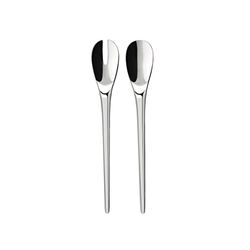 Villeroy & Boch 12-6529-9330 NewMoon Cubiertos para Ensalada 2 Piezas, Apto para lavavajillas, Acero Inoxidable