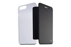 KSIX smart your tech Flip Case for iPhone 7 Plus, iPhone 8 Plus, Semi-Rigid, Black