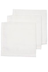 Meyco 457000 - Conjunto de 3 toalhas de musselina (100% algodão, 30 x 30 cm), cor branca