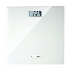 CITIZEN HMS324 Personenweegschaal, slank design, resultaten van eerdere metingen, step-on-technologie, lcd-display en zeer sterk glas.