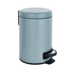 Baroni Home Poubelle de salle de bain avec pédale, poubelle moderne, poubelle design en céramique pour salle de bain, 24 x 17 x 25 cm, bleu Avio