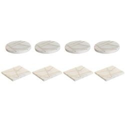 Home ESPRIT Posavasos Latón Mármol (2 Unidades)