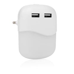 LED-nattlampa, 2 USB-portar för laddning av smarttelefonen, dag/natt-skymningssensor, ISL-60026