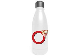 Sevilla - vattenflaska i rostfritt stål, behållare, matsal, hermetiskt tätning, bokstav O, 550 ml, vit färg, officiell produkt (CyP Brands)
