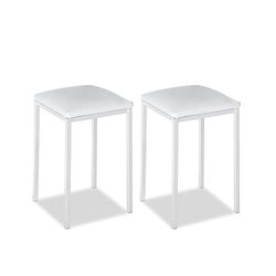 ASTIMESA Silla de Cocina Metálica con Respaldo Abierto, Blanco, 38 cm x 45 cm x 40 cm
