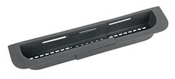 WENKO Organizador de fregadero Fino, estante adicional de plástico para guardar y organizar los utensilios de limpieza, extensible hasta 49,5 cm, también adecuado para escurrir los cubiertos, gris