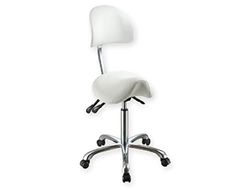 GiMa 45261 Tabouret ERGO, avec dossier, blanc