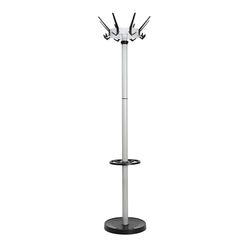 Maul MAULcaligo, Perchero de pie de alta calidad y resistente para entrada o recepción, elegante perchero de acero para carga permanente, color plateado