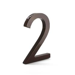 Montague Metal Products Numéros d'adresse flottants modernes en aluminium brossé massif, revêtement en poudre bronze romain, 15,2 cm