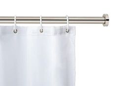 WENKO Barra de ducha telescópica «Luz», de cortina de ducha extensible incl. adaptador de pared para sujeción a presión, sin taladrar, de acero fino inoxidable, 28 mm de Ø x 70 - 115 cm, color cromo