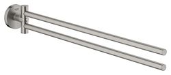 Grohe Start QuickFix - Toallero de doble barra, gris mate, para atornillar con QuickScrew, ref. 41183DC0