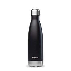 Qwetch - Insulated Originals Bottle - Black 500ml - Stainless Steel Bottle - 24h Cold and 12h Hot - Waterproof, BPA Free & Reusable