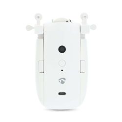 Nedis Gordijnrobot, kabelinstallatie/U-rail, horizontale gordijnen, werkt op batterijen, stroomvoorziening via USB, 4000 mAh, bluetooth, wit