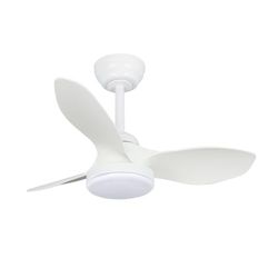 wonderlamp - Ventilador pequeño ø 80cm LED Cavil Mini S Blanco, Intensidad de luz regulable con mando