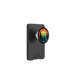 Aventura retro al atardecer pinos PopSockets PopWallet para MagSafe