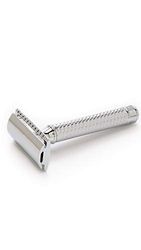 Baxter of California Safety Razor - Chrome Plated Traditional Razor For Wet Shaving - Free 5 Derby Extra Double Edge Chromium Blade