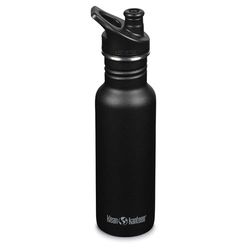 Klean Kanteen Fles, klassiek, smal, 532 ml, met sportdop, zwart